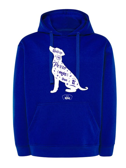 Sudadera "Quiero a mi perro más que a ti" Azul