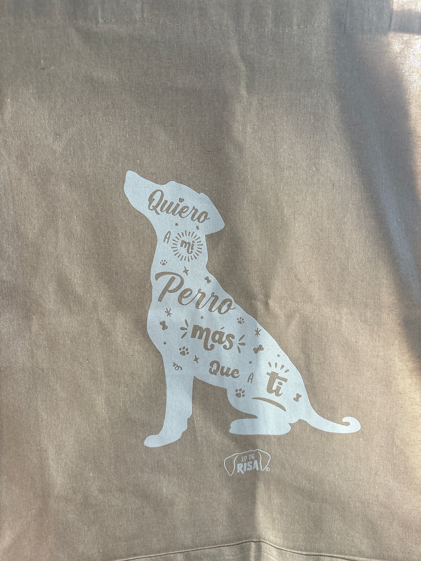 Tote Bag "Quiero a mi perro más que a ti" XL BLANCO