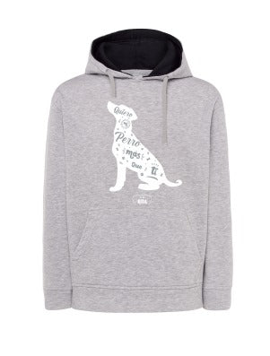 Sudadera "Quiero a mi perro más que a ti" Gris logo blanco